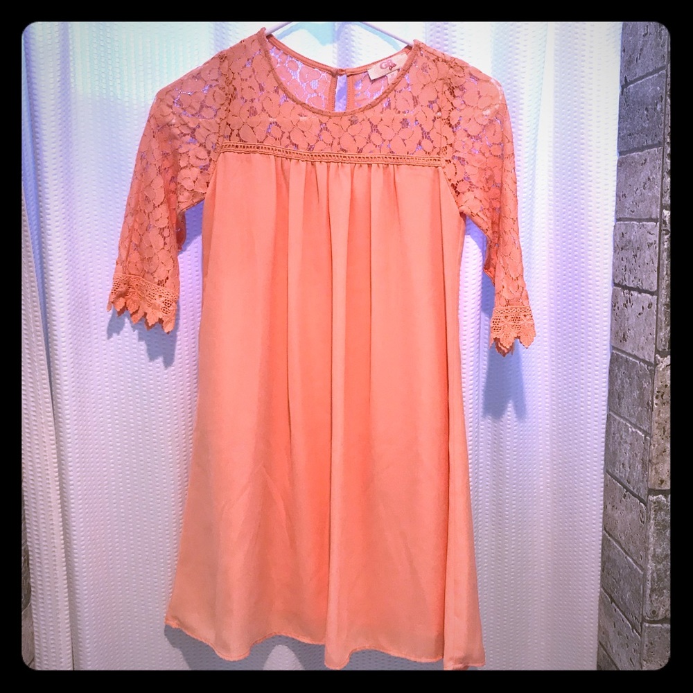 Salmon color Girls dress